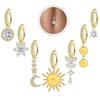 Joyas para Piercing de Ombligo Mariposa Rosa Mujeres Barra de Ombligo con Circonita Moda Anillos de Ombligo Curvos Inversos de Cristal Piercing Ombligo