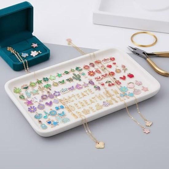 Acidea Charm Accessory Parts 412 Pieces 26 Letter Set A-Z Alloy Pendant Necklace Earrings Decoration Jewelry Basic Making Deco Kit Craft Handmade DIY