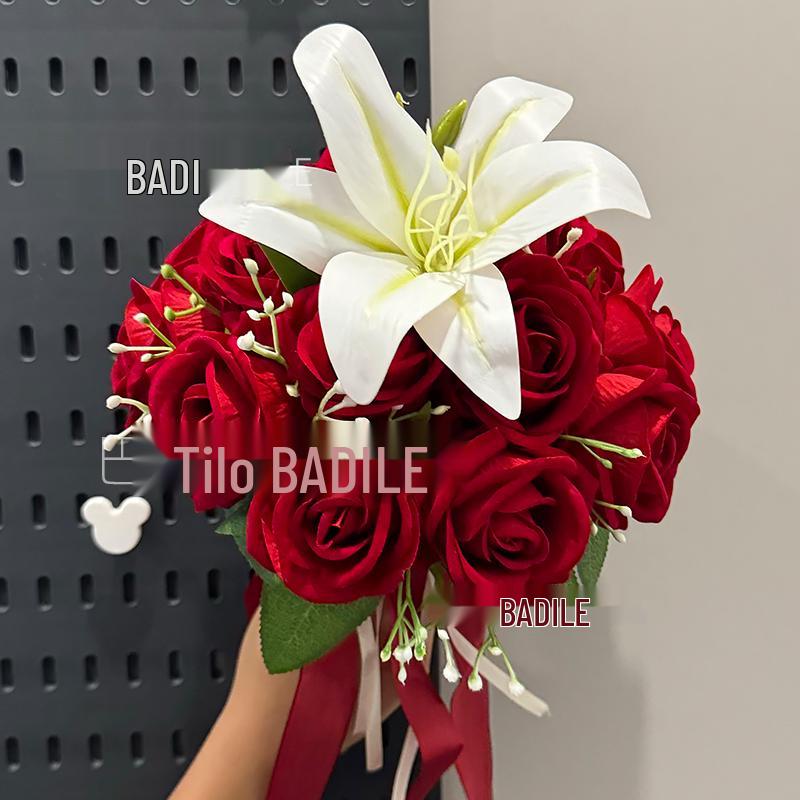 Velvet Rose Bridal Bouquet: Wedding & Photography Prop