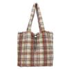 Autumn and Winter Vertical Striped Lamb Wool Wind Hair Bag Large Capacity Commuter Shoulder Tote Women's Bag