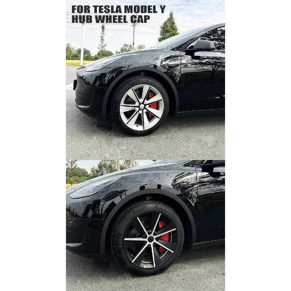 4PCS HubCap Performance Replacement Wheel Cap Automobile 19-Inch Hub cap Full Rim Cover Accessories for Tesla Model Y 2018-2023