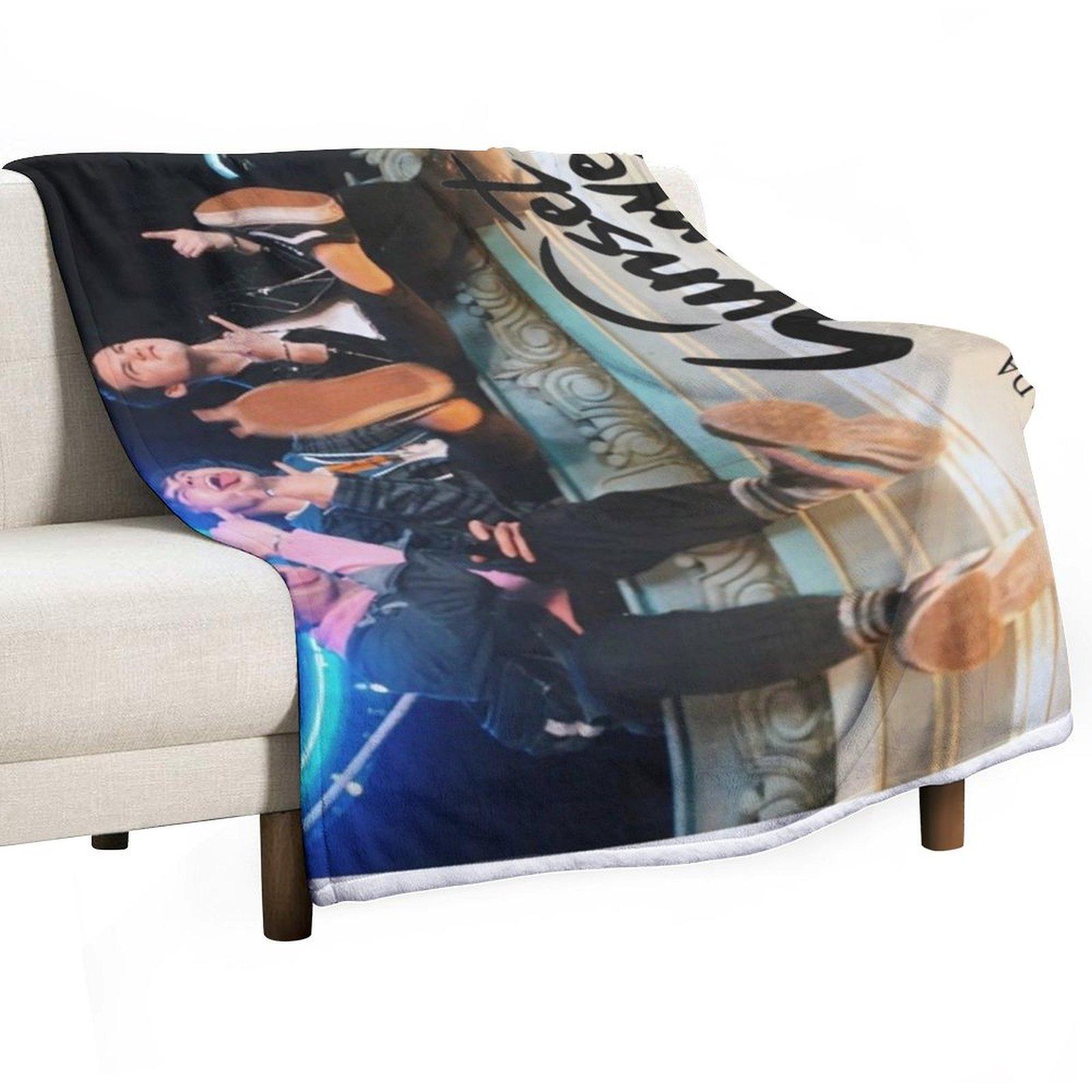 Sunset Curve Poster Throw Blanket Flannel Camping Flannels Soft Blankets 30x40in