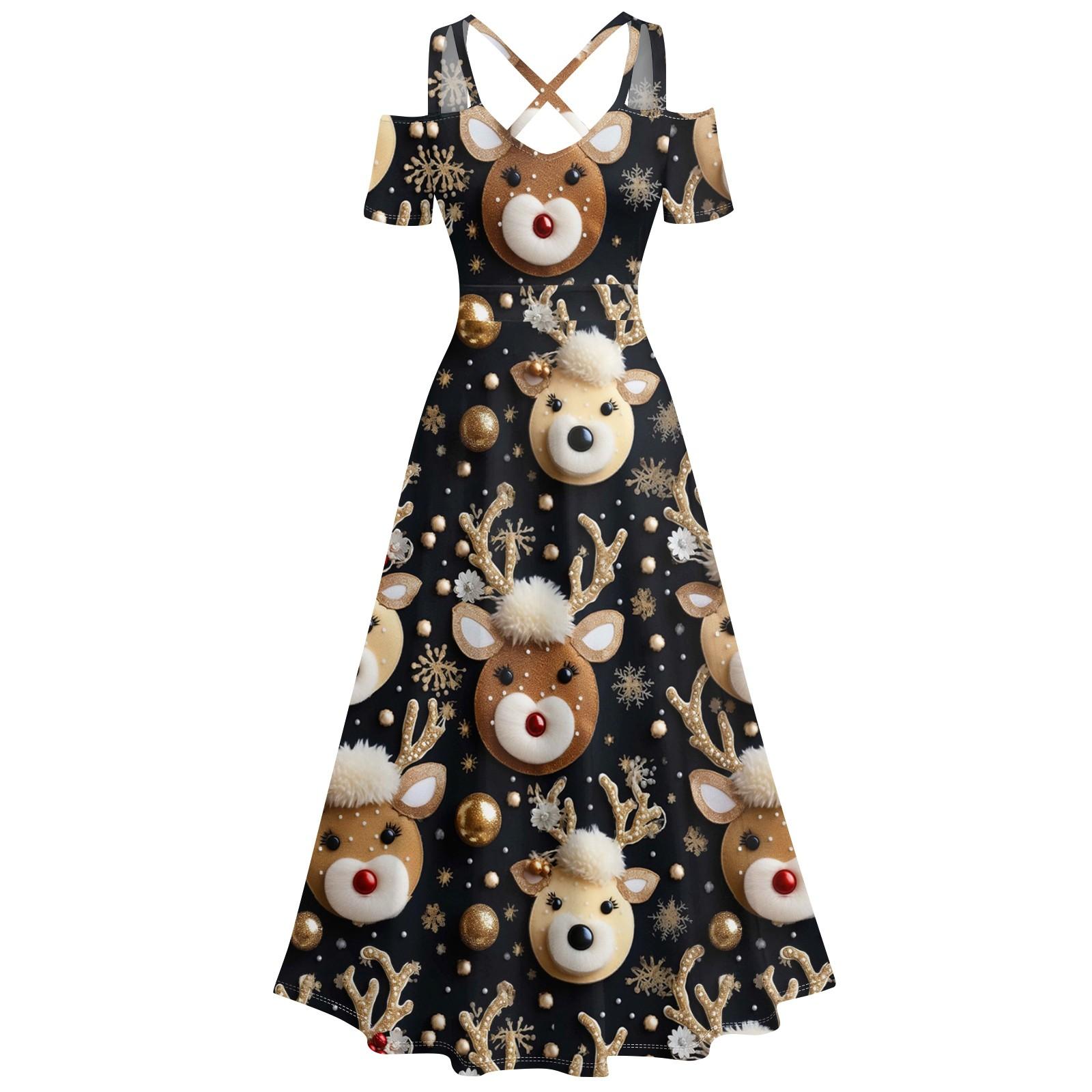 

Женское повседневное и модное платье с принтом, сексуальное, на подтяжках, ретро, большое платье-качели XL чёрный