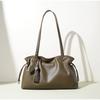 Designer Kordelzug Wolken-Tragetasche Luxuriös Echtes Leder Plissiert Vintage Schultertasche Elegant Schlicht Großraum-Handtasche