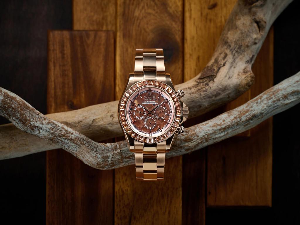 Daniel & Douglas Men's Automatic Analog Watch, DD8812, Gold and Silver (Pink Gold)