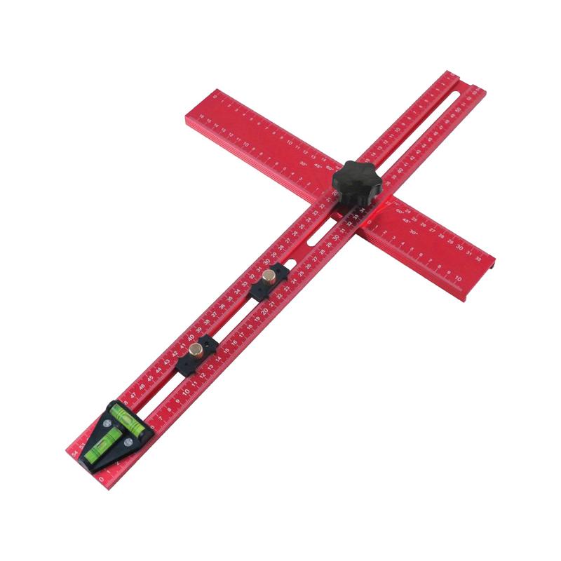 

Регулируемый Т-образный угольник для шкафов, инструменты для дюбелирования, алюминиевый сплав, шаблон для сверления отверстий в шкафу, регулируемая четкая шкала, кернер CN