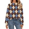 Damenmode Langarmshirts Locker sitzende Rundhals-Basic-Tops Lässige Outfits