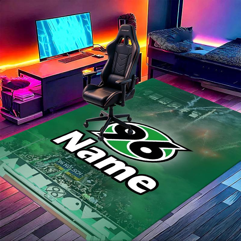 Custom Name Personalized Hannover 96 Football Print Carpet, Versatile Home Decor Rug, for Playroom, Apartment, Balcony, Entryway, Hallway Gift