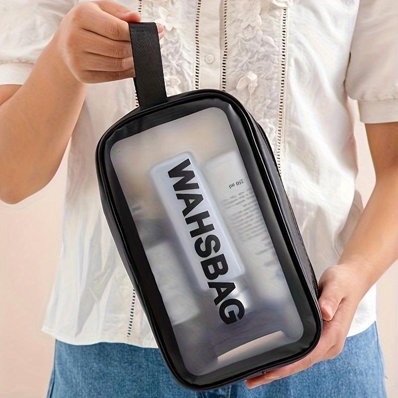 Waterproof Transparent Frosted Toiletry Bag for Men & Women Portable Travel Makeup Organizer Durable Rectangular Design Toiletry Travel Bag