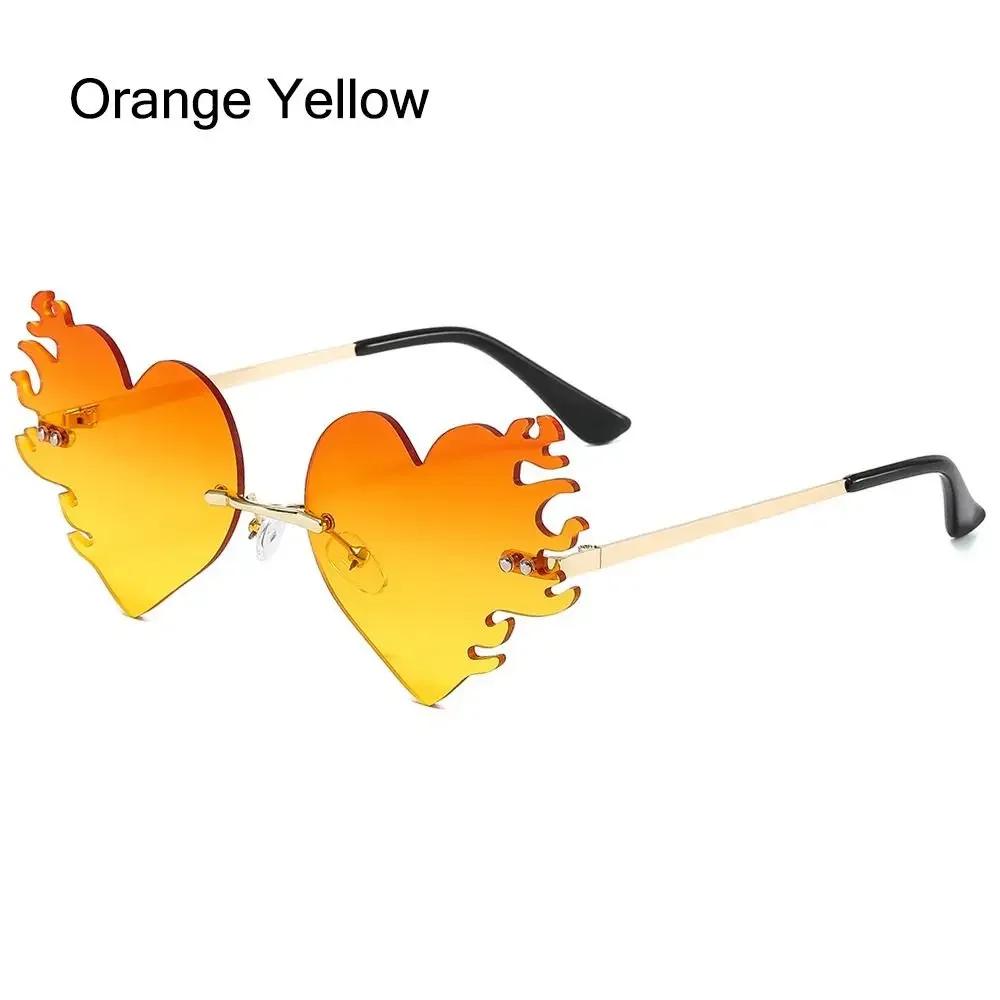 Fire Heart Shaped Sunglasses for Women Men Flame Love Sun Glasses Party Favor Eyewear Unique Halloween Glasses Costume Accessory