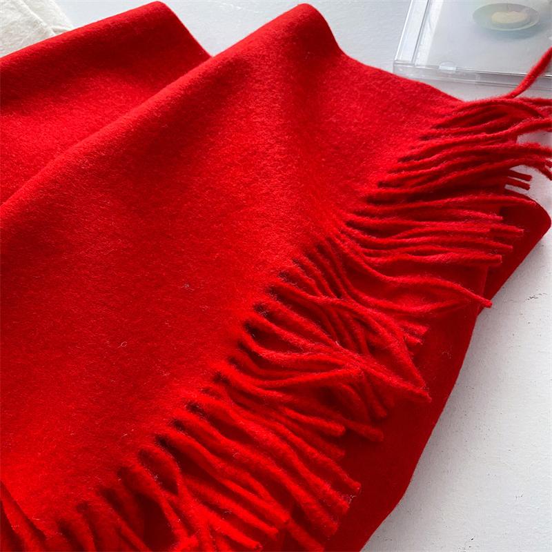 2025 Winter Wollschal für Damen Langer Warmer Kaschmirschal Hijab Einfaches Damen Schal Wickeltuch Weibliches Pashmina Bandana Kopftücher Neu