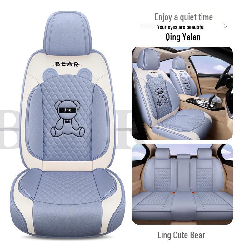 Purple Wind Chime Linen Seat Cover for H6 Big Dog, First Love, M6 Red Rabbit, F7X/H4 Cars - All Seasons Full Coverage.