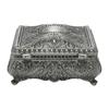 Silver Vintage Jewelry Box Floral Engraved Musical Jewelry Box Metal Trinket Box  Birthday Surprise
