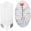 ZJchao Shaped Acrylic Rose Display Stand, Single Real Rose Flower or 24K Artificial Flower Transparent Base Rose Shelf Support Room