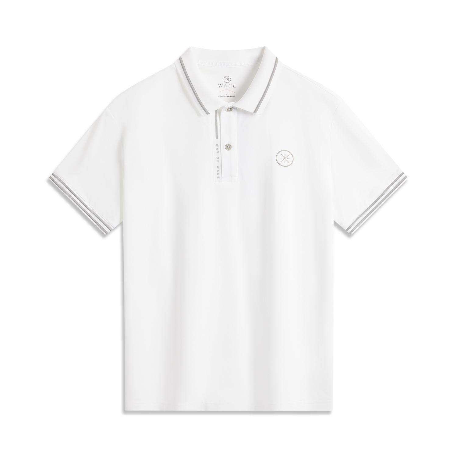 

Li-Ning Серия Уэйда Цветные Блоки Удобная Простая Универсальная Короткий Рукав Поло Мужские Топы Стандартный-Белый APLU755-2 M