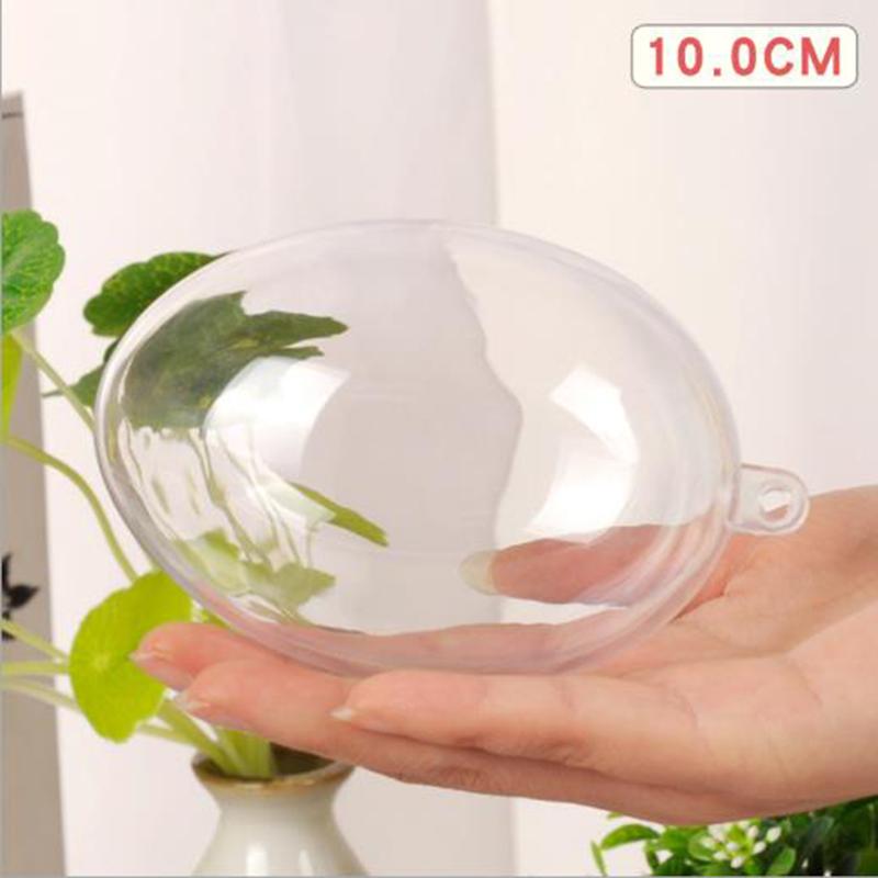 Bola de decoração de plástico transparente aberta para natal, enfeite de bola, caixa de presente