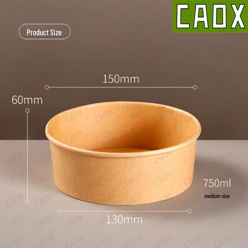 CAOX Disposable Kraft Paper Takeaway Bowls