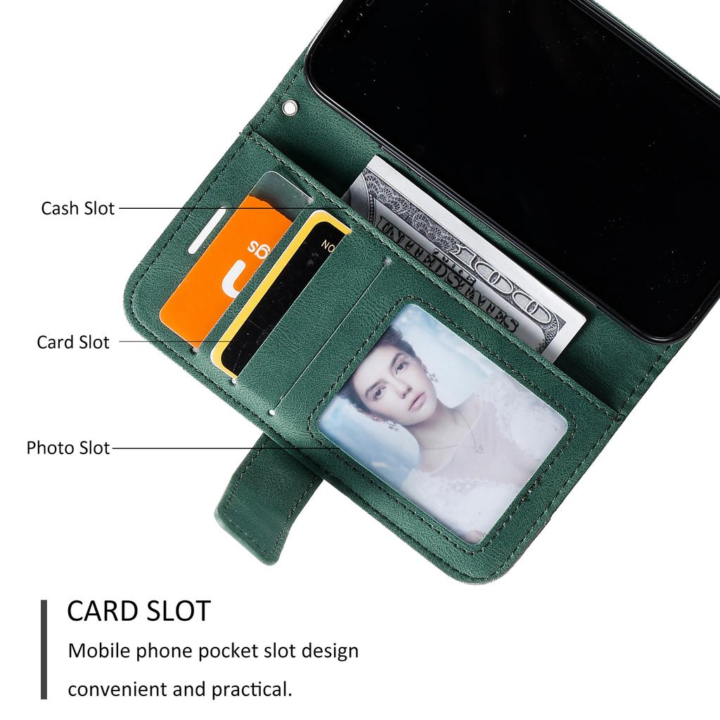For iPhone 13 Case Splicing Leather Phone Cover with Wallet Card Slots