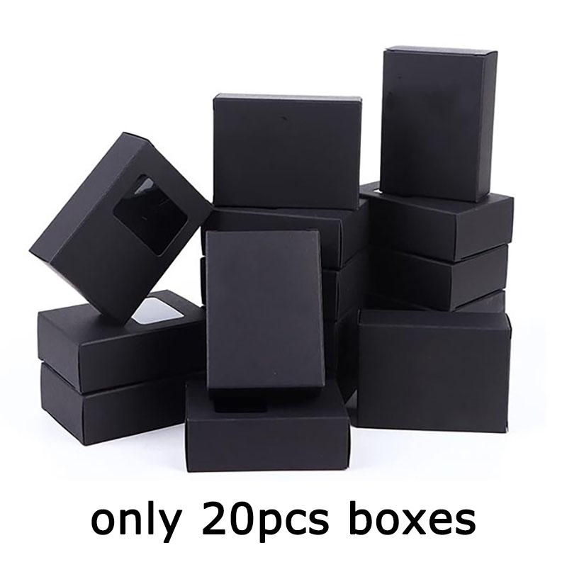 

WTEMPO Прозрачная бумага для окон, коробки для мыла ручной работы, складные, самодельные, для упаковки украшений, подарочные коробки, идеально подходящие для хранения и дарения деликатных предметов 20pcs чёрный