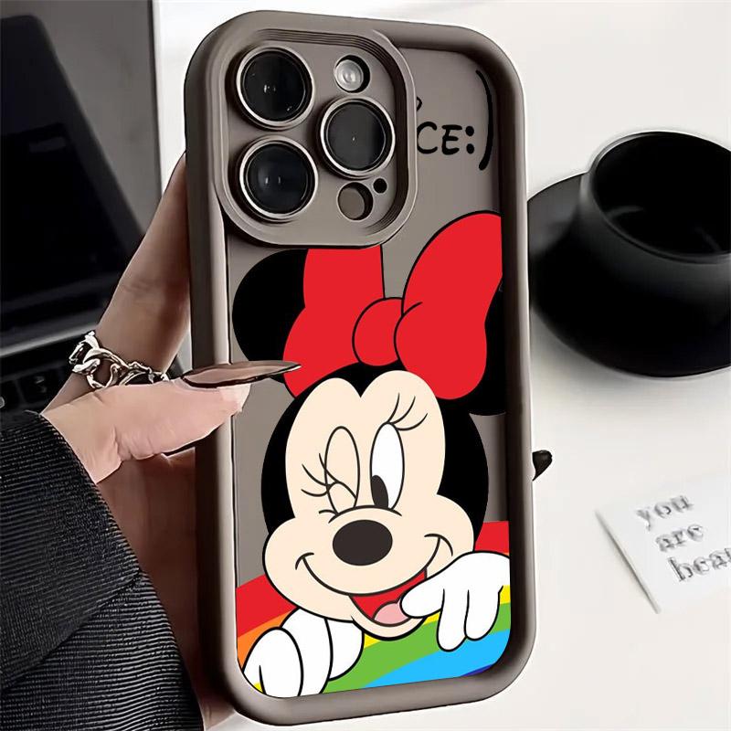Kreslený obal na telefon Mickey a Minnie Mouse pro iPhone 17E 11 12 13 14 15 16 17 Pro Max Fundas 17 Air Plus 16e 13 Mini Silikonový kryt