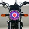 1pcs Car Motorcycle Headlight Dual LED Angel Devil Eyes Headlight Projector Lens High/Low Beam Strobe Spotlight DRL Halo Lamp