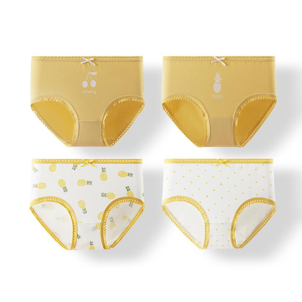 Baby Girls' Cute Cartoon Print Cotton Underpants - Breathable Bow Design for Infants and Toddlers
