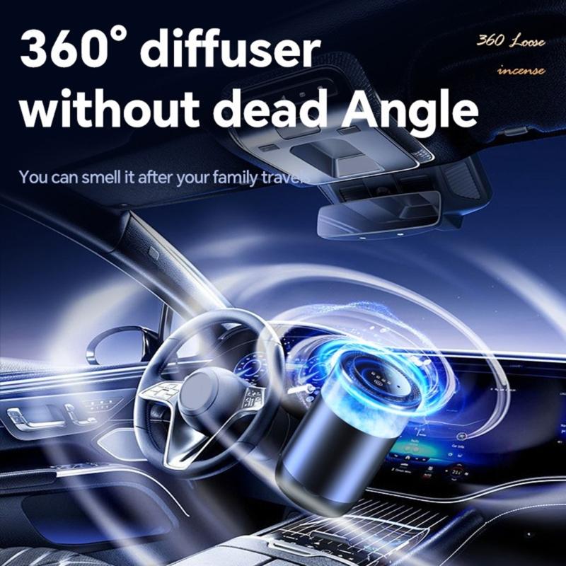 Auto-Luftdiffusor Wiederaufladbar 4 Modi Auto Ein/Aus Auto-Lufterfrischer mit Umgebungslicht und Nebel