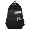 Letter Lightweight Nylon Student Backpack With Zipper Closure For High School And College Daily Use