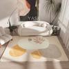 Cute Fresh Living Room Carpet Striped Color Block Art Decoration Rug Cream Girl Bedroom Carpets Soft Comfortable Play Rugs Tapis
