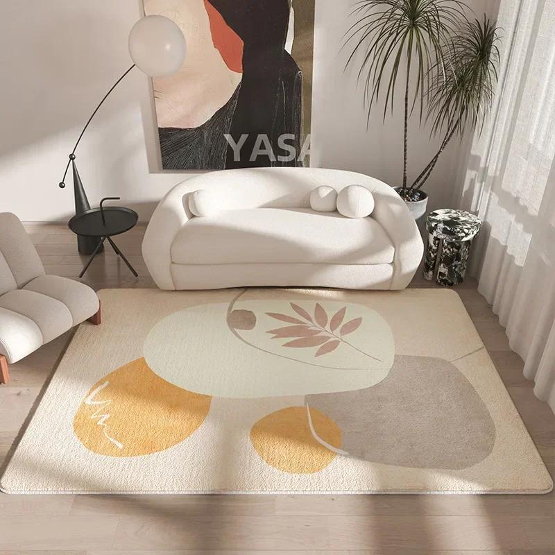 Cute Fresh Living Room Carpet Striped Color Block Art Decoration Rug Cream Girl Bedroom Carpets Soft Comfortable Play Rugs Tapis