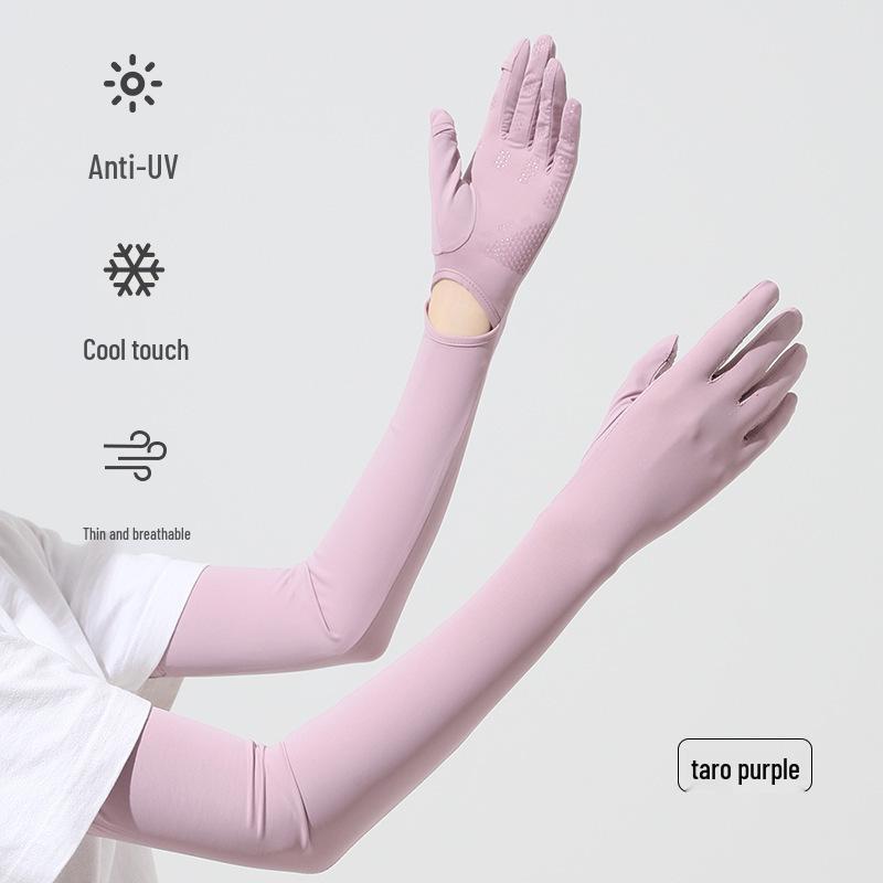 Women's UV Protection Cycling Ice Silk Sleeves with Extended Sun Protection