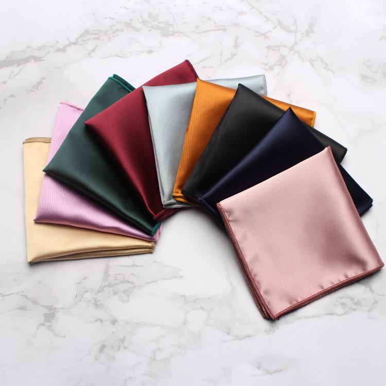 Men's British Style Solid Pocket Square & Lapel Flower for Formal Events
