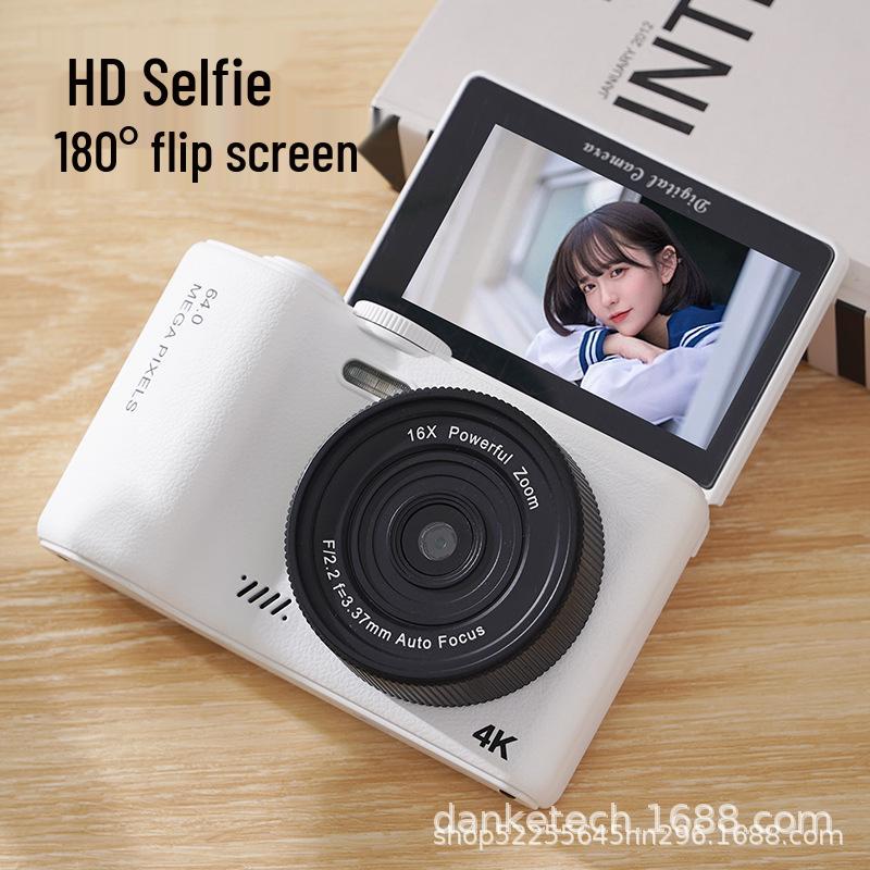 64MP HD Retro Flip Screen CCD Digital Dual Camera for Selfies