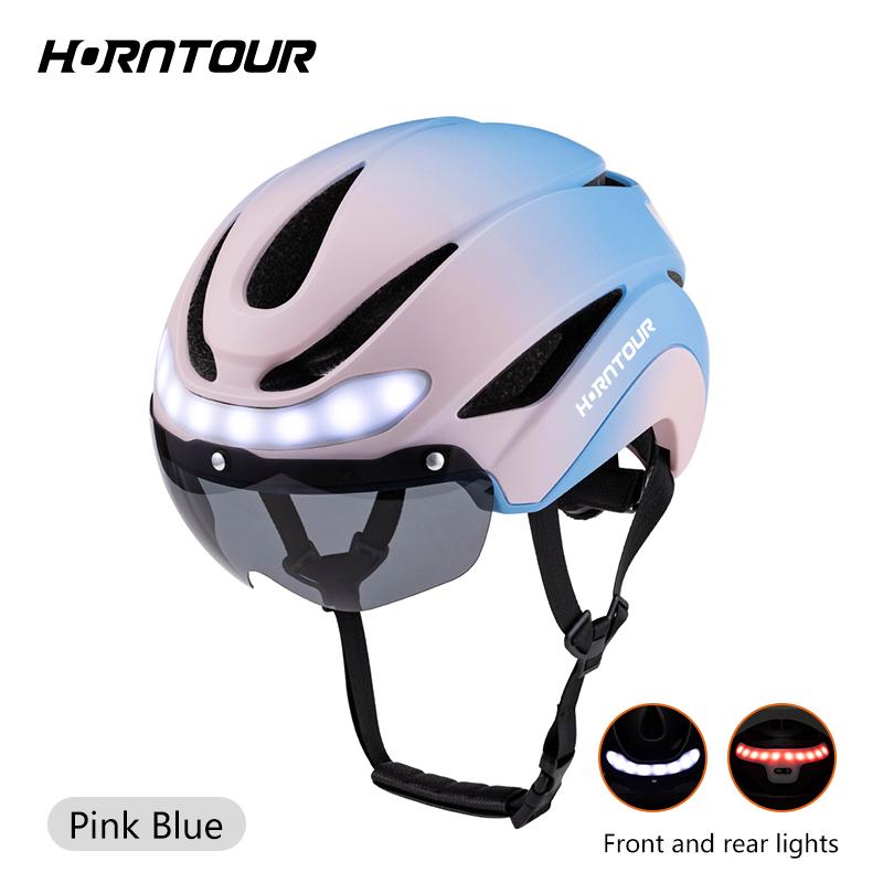 Horntour Cyklistická helma Jízda LED světla Závodní Silniční kolo Helma Muži a Ženy Venkovní sporty Pro Cyklistika Bicicleta Bezpečnostní čepice