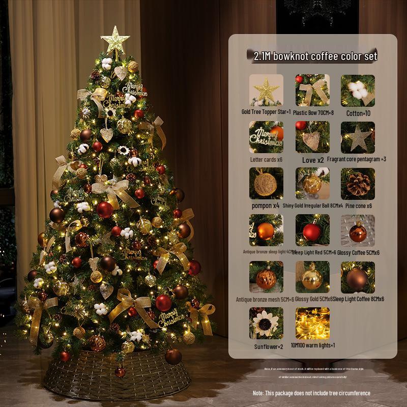 Large Encrypted Flickering Christmas Tree Ornament Set for Living Room Decor