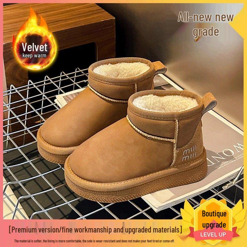 2025 Women s  Children s Winter Boots: Velvet Leather, Cotton-Lined, Snow  Baby Boots Size 26, inner length 17cm