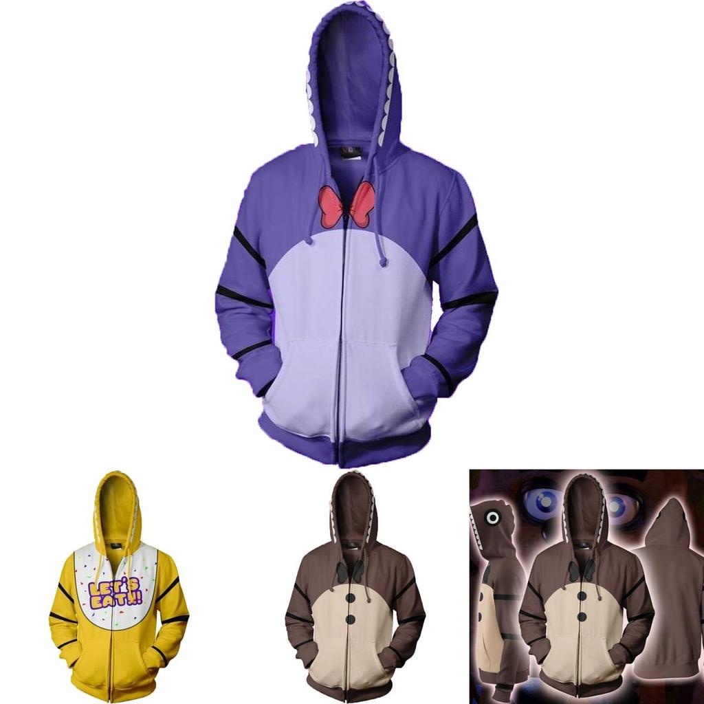Prémiová mikina s kapucí Five Nights At Freddy's Fnaf Cosplay kostým s živým vzorem