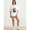 Oversized T-Shirt Black Poker Cards and Dice Flame Print Casual Streetwear Fashion Women's Top