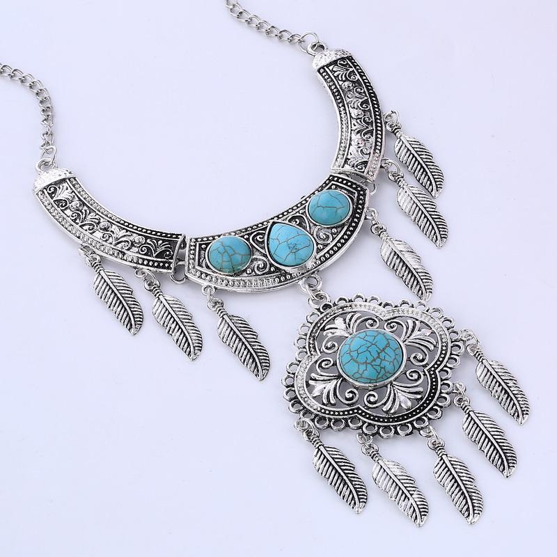 LOVBEAFAS Fashion Maxi Statement Long Necklaces & Pendants Leaves Tassel Collar Vintage Collier Necklace Women Jewelry