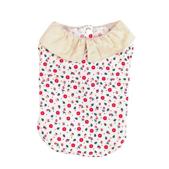 

Одежда для двуногих домашних животных Яркий цветной кукольный воротник с цветочным дизайном Рубашка для домашних животных Домашнее животное красный