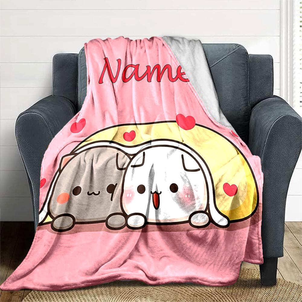 Customiz Name Personality Bubu Dudu Blanket Soft &Warm Sofa Office Bed Travel Lunch Break Blanket, Gift Suitable for All Seasons
