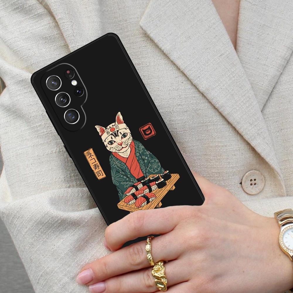 Neko Ramen Japan Cat Cell Phone Case for Samsung Galaxy S26 Ultra S25 S24 S23 S22 S21 S20 Note10 Cover
