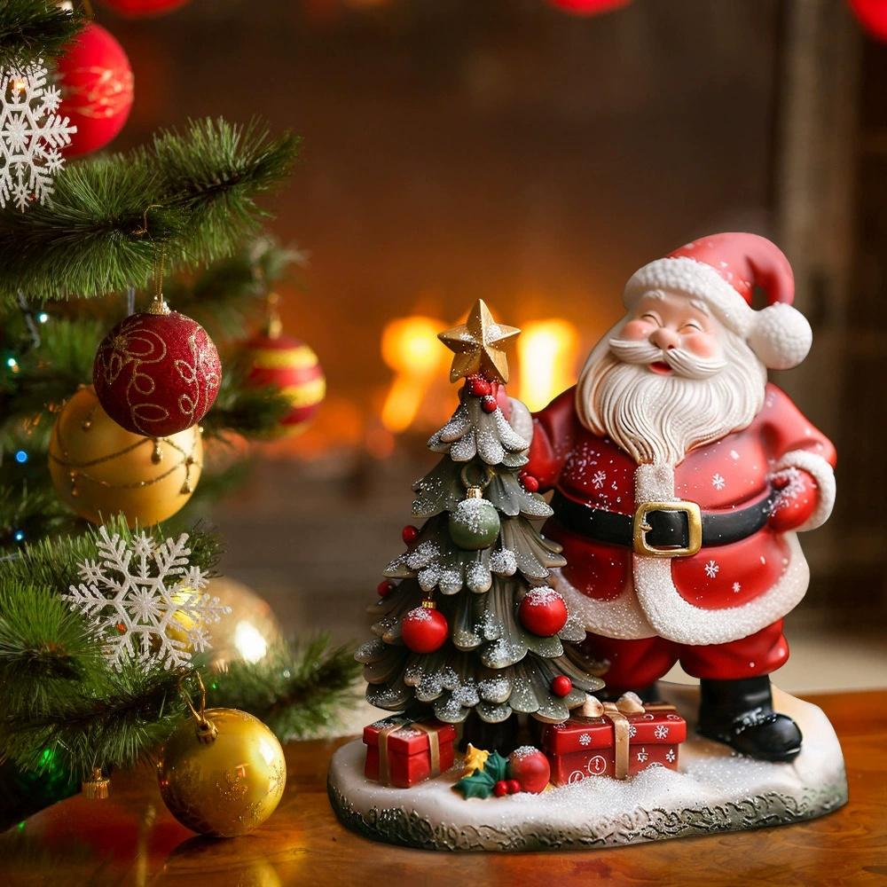 New Christmas Santa Claus Statue Resin Santa Claus Decoration Christmas Tree Decorative Home Desktop Figurine Ornament Holiday