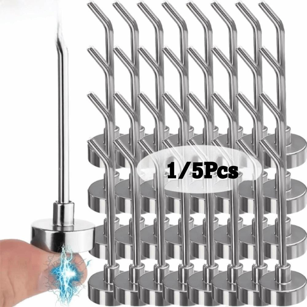 1/5PCS Wall-mounted Metal Strong Magnetic Hook Magnet Holder Kitchen Bathroom Accessories