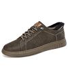 Couple Board Shoes Spring and Summer Low-top Lace-up Hollow Breathable Cowhide Surface Casual Shoes Large Size Leather Shoes Driving Shoes