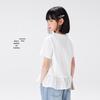 Girl's Ruffled Hem Pure Cotton Short Sleeve T-Shirt
