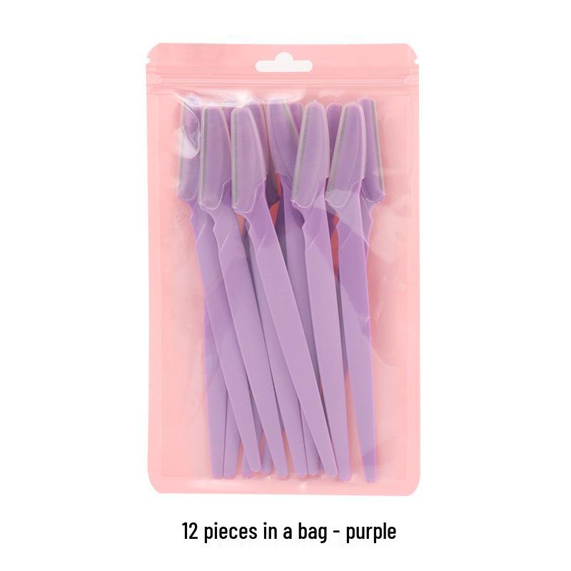 New Stainless Steel Eyebrow Razor: Straight Handle Trimmer for Precise Hair Removal.