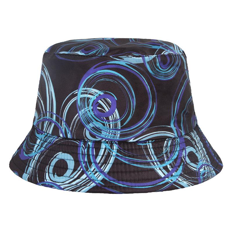 New Summer Women's Sunscreen Breathable Sun Hat Tie-dye Floral Print Bucket Hat Outdoor Sports Casual Fashion Sunshade Basin Cap