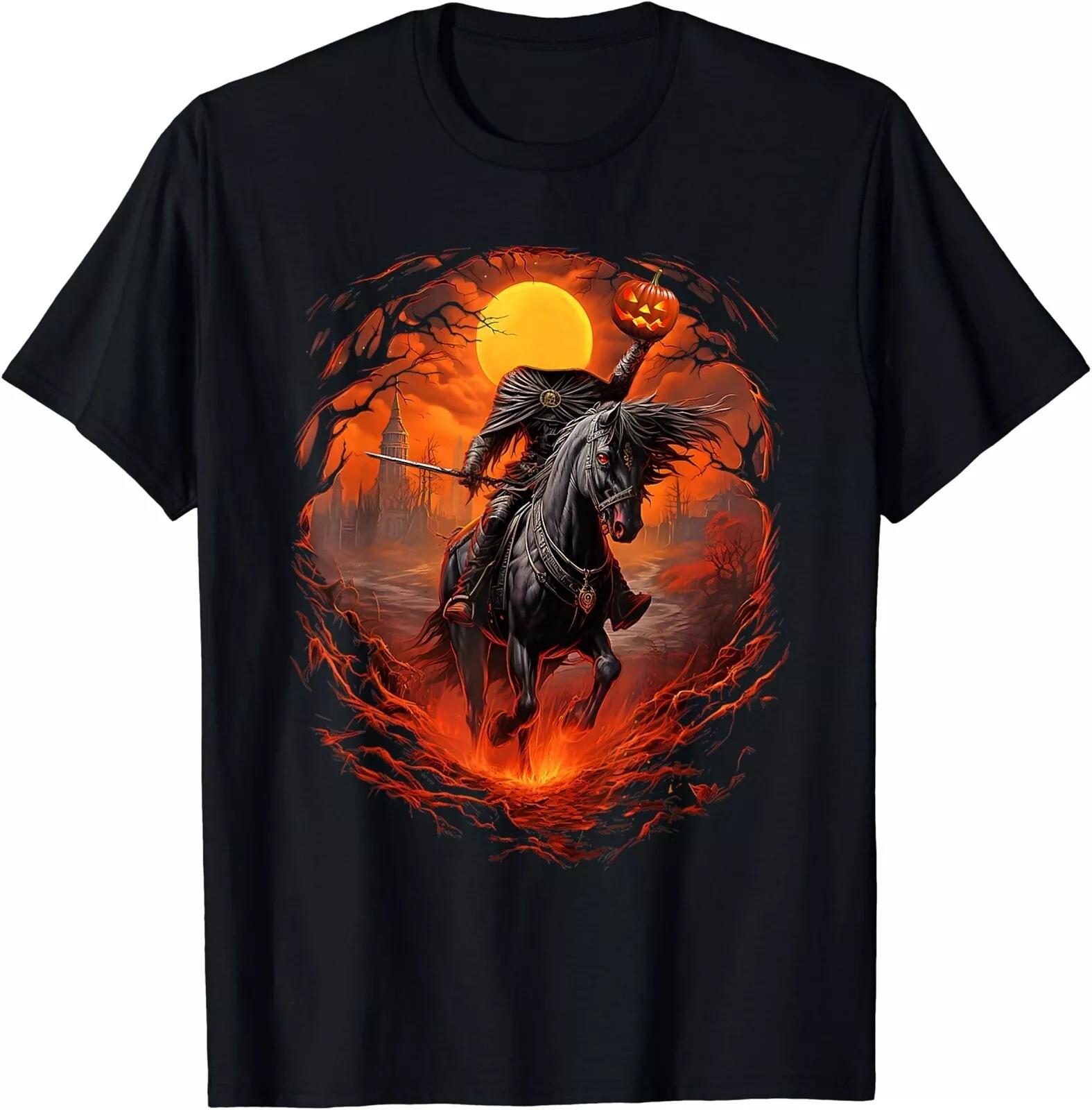 NEW LIMITED Funny halloween scary pumpkin headless horseman T-shirt Size S5XL M