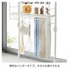 HEIAN SHINDO Kitchen Tension Rack with Tray and Hanger Matte Height Width Heian Shindo Kogyo Set, Medium, White, 70-105cm, 39.5cm, SPL-2WH,